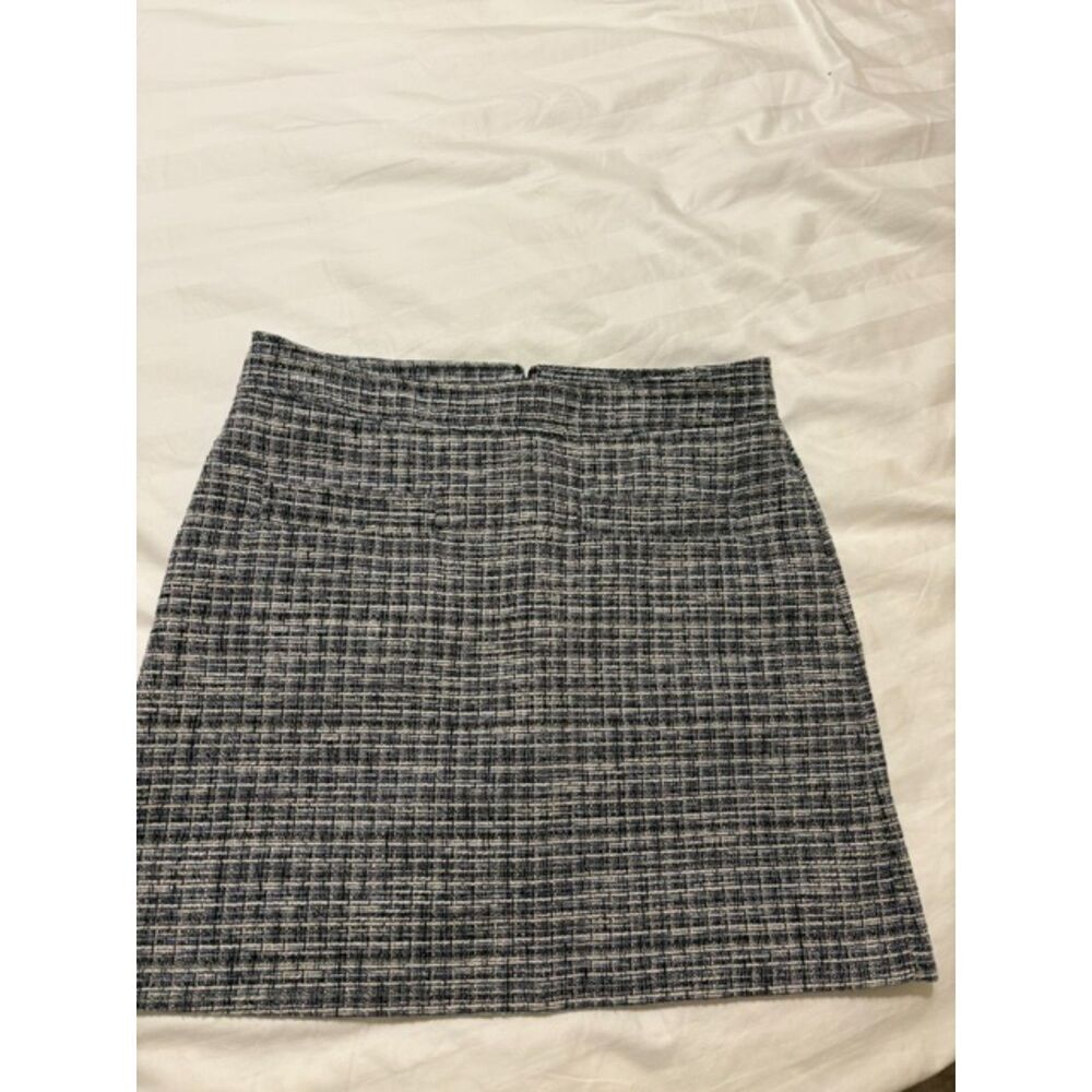 LOFT Blue Tweed Skirt Women’s Size 12 Textured Woven Lined Workwear Classic
